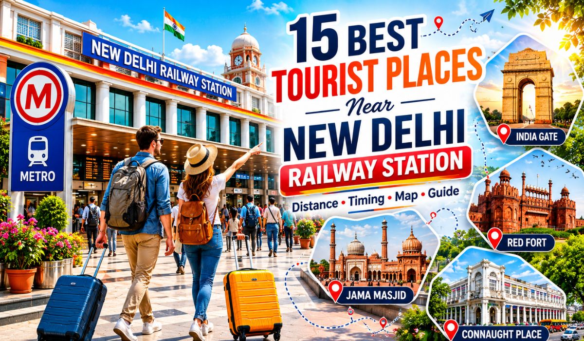15 best tourist places near New Delhi Railway Station including Red Fort India Gate Jama Masjid and Connaught Place