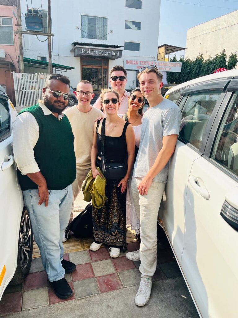 Mohd. Imran Khan guiding international travelers in Agra